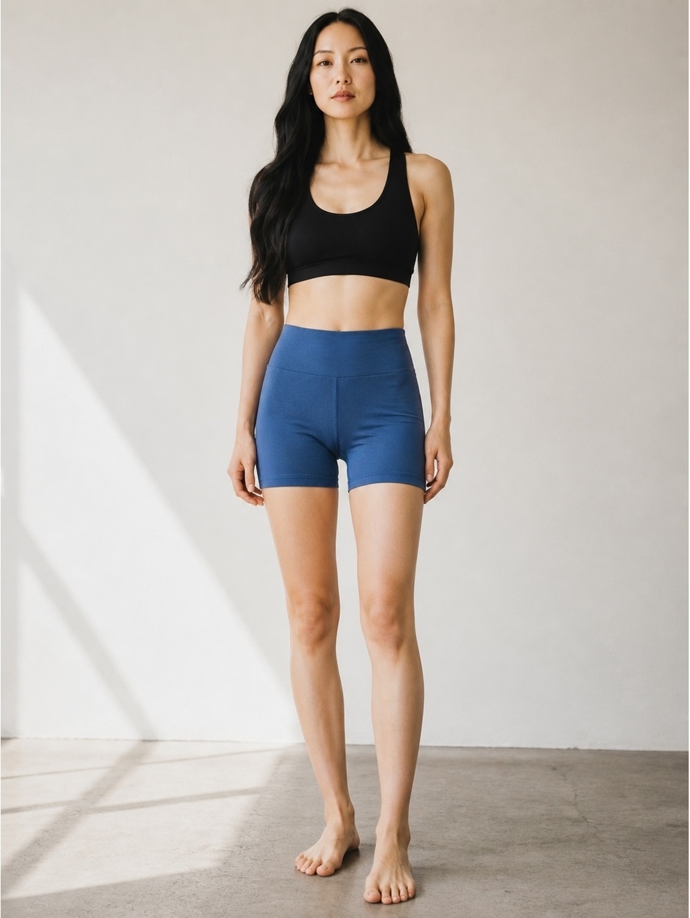 #607 No Boundaries Blue High Waist Active Shorts Size S/M